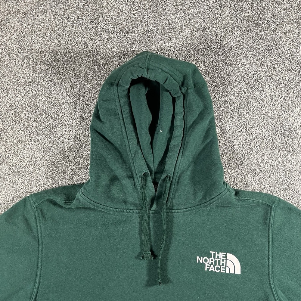 The North Face Pullover Hoodie Green Logo Sweatshirt Fleece Men’s Small - Picture 4 of 8